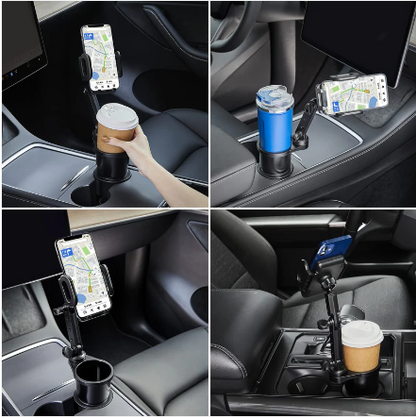 Expansor de portavasos para autos con soporte de rotación 360 para celulares